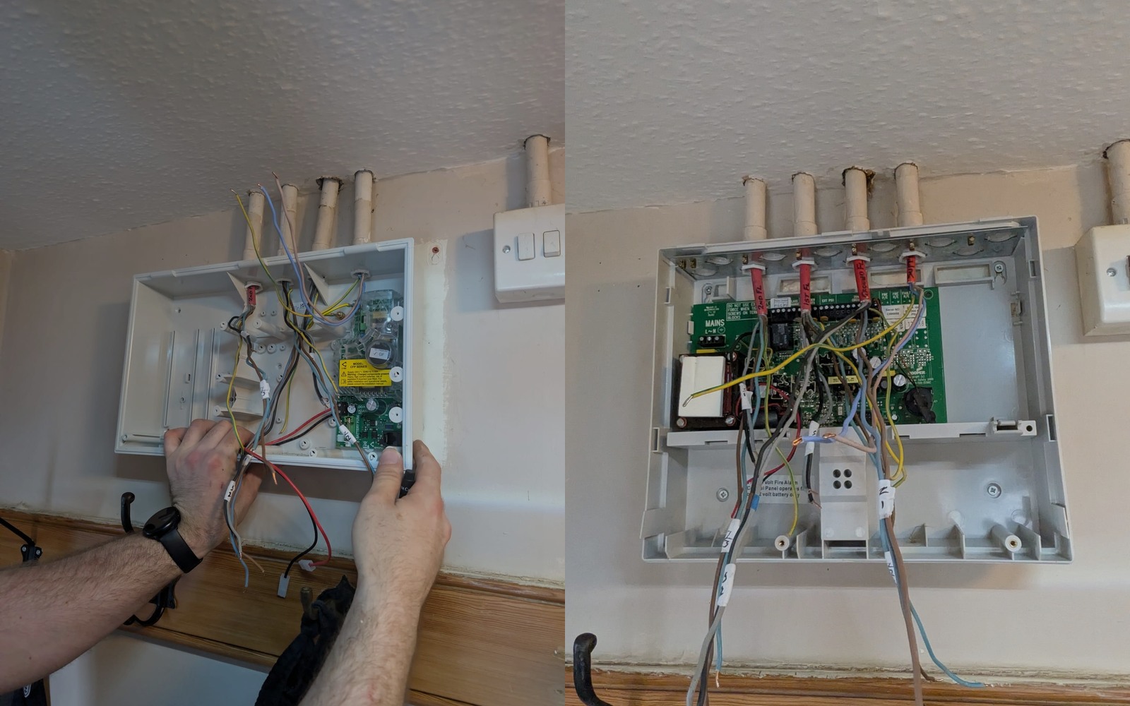 Real security system maintenance and panel inspection by NOX