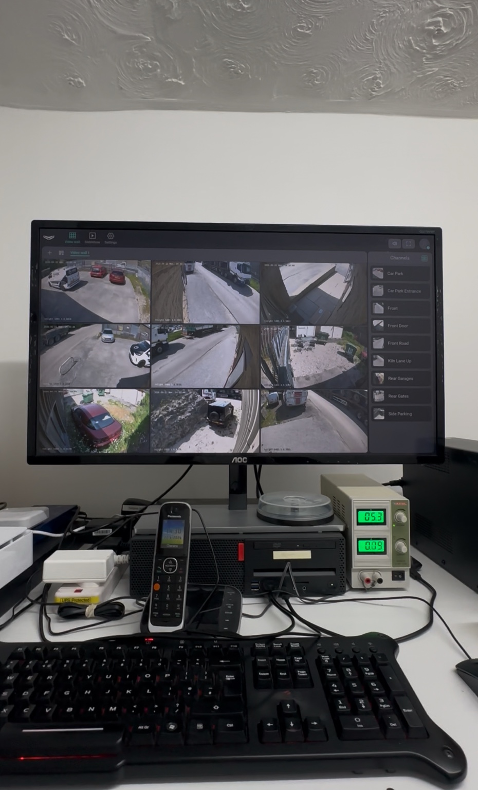 Bottle and Thyme CCTV live-view monitor