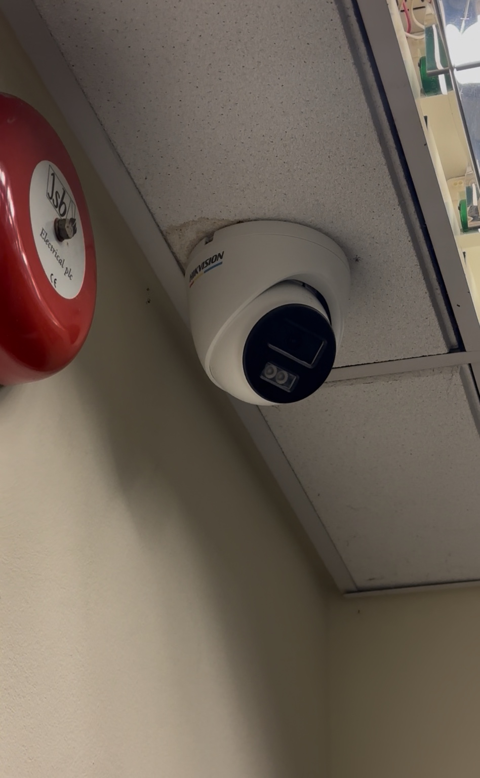 Hikvision camera positioned inside the Retford commercial property