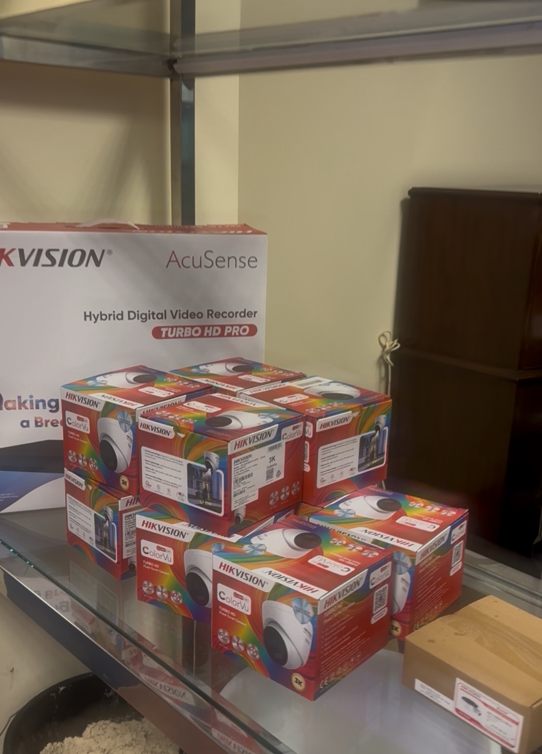 Hikvision ColorVu cameras and AcuSense recorder prepared for the Retford installation