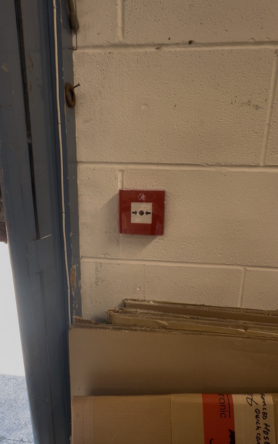 Fire alarm manual call point installed at the Telesis industrial premises