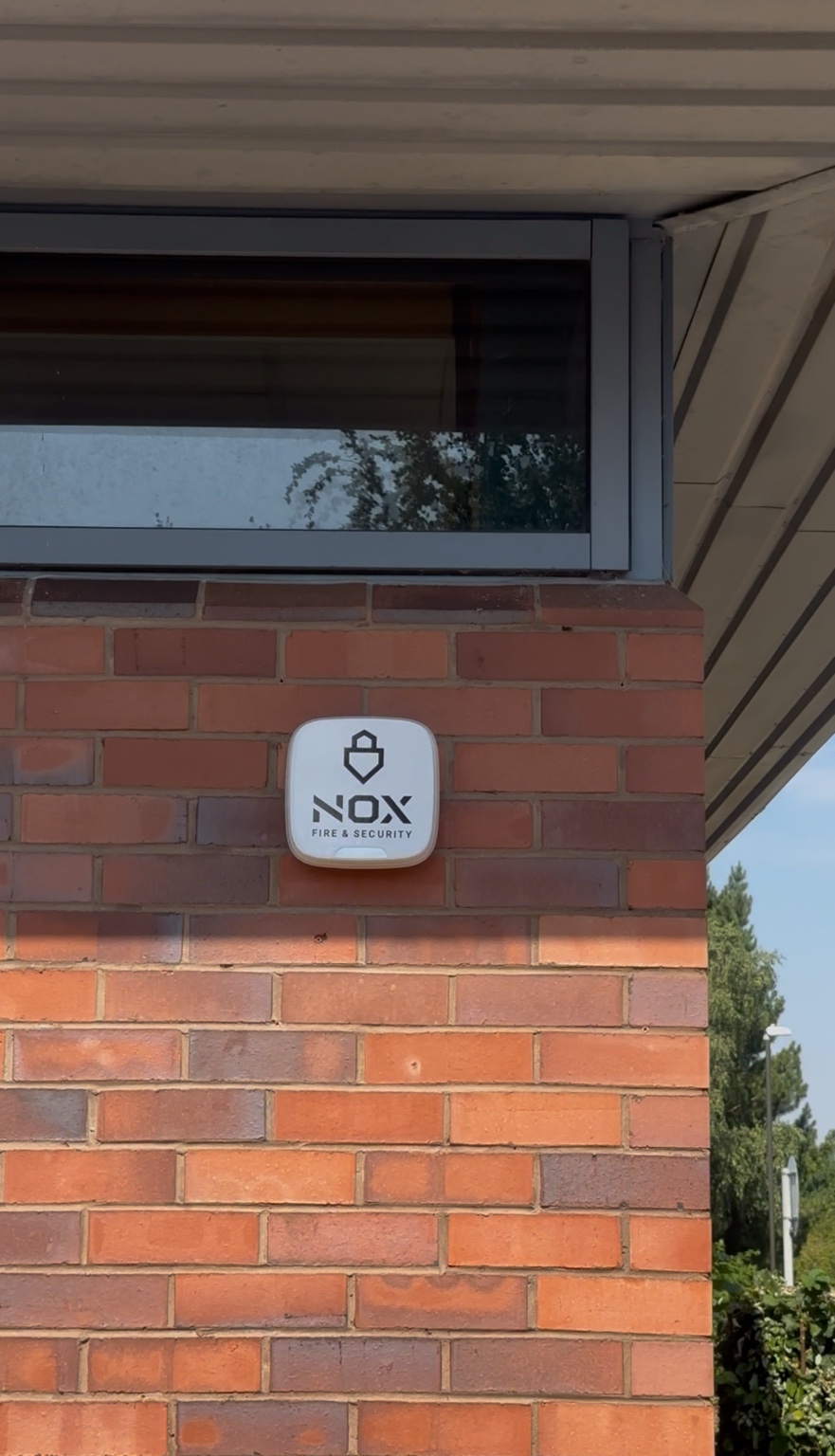 NOX branded external intruder alarm sounder at Telesis
